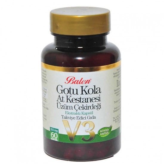 Gotu Kola At Kestanesi Üzüm Çekirdeği Ekstratı V3 60 Kapsül
