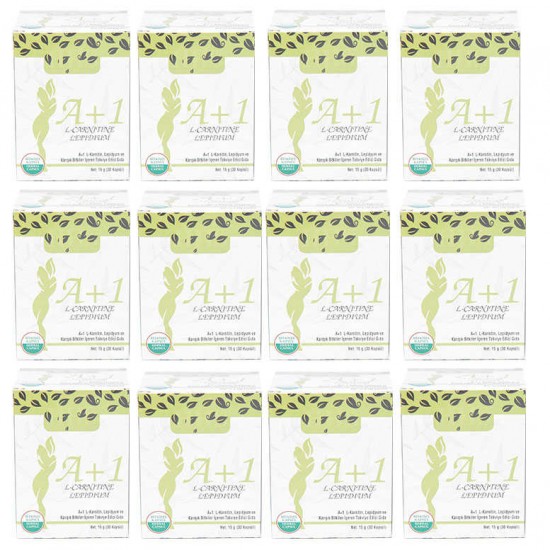 A1 L-Carnitine Lepidium Bitkisel 30 Kapsül X 12 Adet