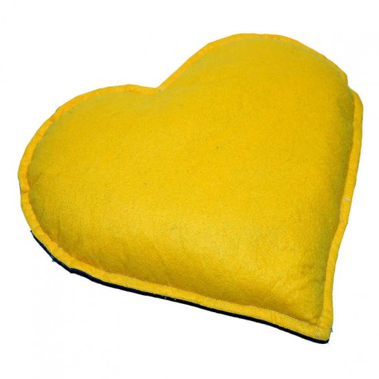 Kalp Desenli Doğal Kaya Tuzu Yastığı Sarı - Lacivert 2-3 Kg