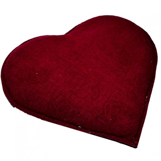 Kalp Desenli Gül Kabartmalı Doğal Kaya Tuzu Yastığı Kırmızı 2-3 Kg