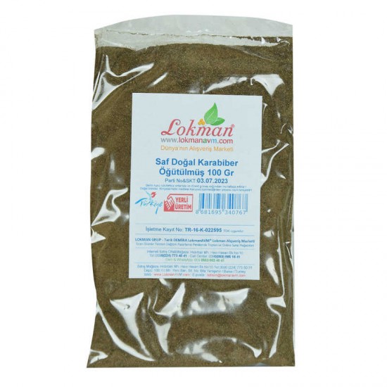Karabiber Doğal Öğütülmüş Saf 100 Gr Paket