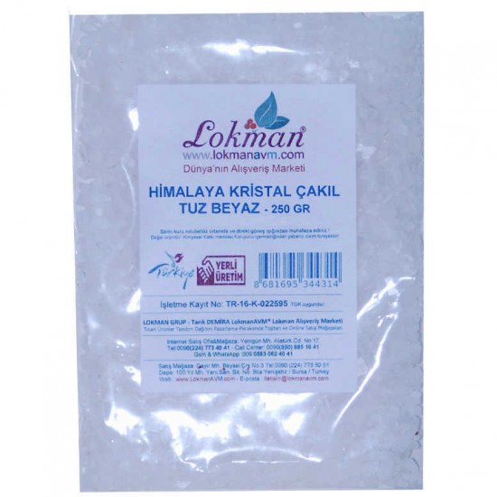 Yemeklik Himalaya Kristal Kaya Tuzu Çakıl Beyaz 250 Gr